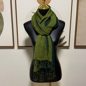 3/$10 Two-Tone Green Ombré Fringed Scarf